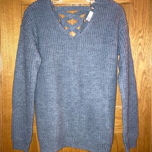 SO Women's Charcoal V-Neck Sweater